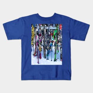 The Ski Party - Skis and Poles Kids T-Shirt